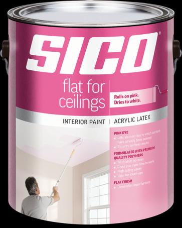 Ceiling Paint, Interior, Latex, PINK2WHT, White, 3.78 liter