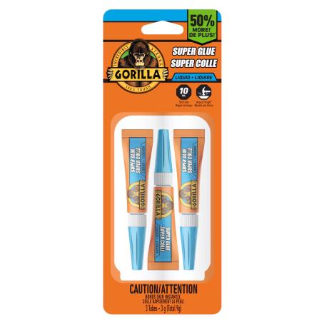 Gorilla Glue, Super Glue, 3g, 3/pkg
