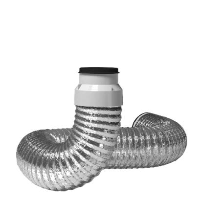 Flexible Duct, Quick-Connect, Aluminum, 4