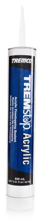 Caulking, Fire-Rated, Acrylic, WHITE, 300ml Cartridge, Tremco TREMstop Acrylic Firestop