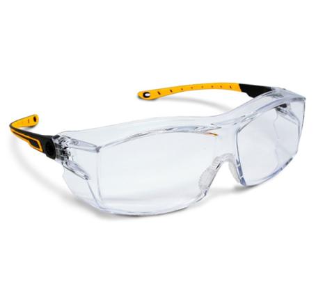Safety Glasses, OTG, Anti-Scratch, Impact-Resistant, CLEAR, Workhorse
