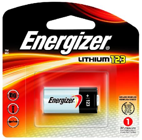 Battery, Energizer, 3 Volt, 1/pkg, EL123