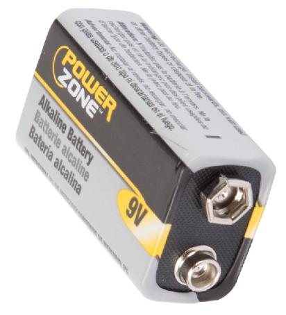 Battery, Alkaline, 9 Volt, 1/pkg, PowerZone