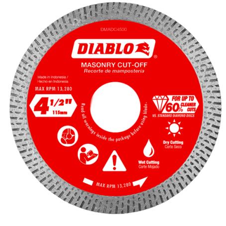 Diamond Cut-Off Disc, Continuous Rim, 4-1/2