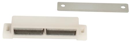 Magnetic Door Catch, Double, WHITE