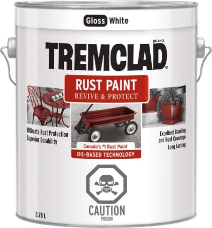Rust Paint, GLOSS WHITE, 3.78 liter, Tremclad