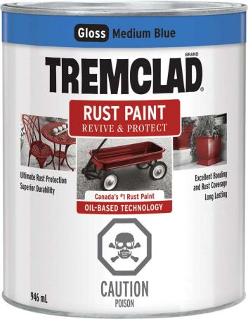 Rust Paint, GLOSS MEDIUM BLUE, 946 ml, Tremclad