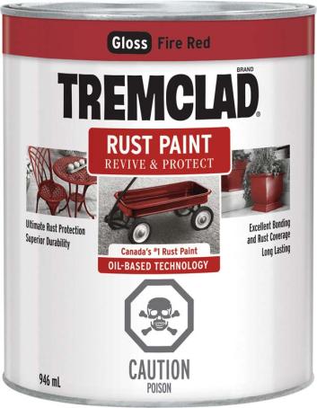 Rust Paint, GLOSS FIRE RED, 946 ml, Tremclad