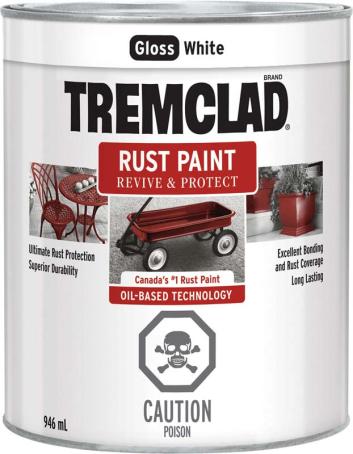 Rust Paint, GLOSS WHITE, 946 ml, Tremclad