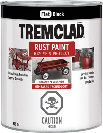 Rust Paint, FLAT BLACK, 946 ml, Tremclad