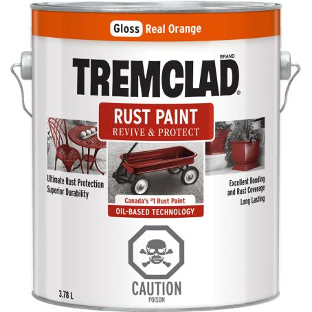 Rust Paint, GLOSS REAL ORANGE, 3.78 liter, Tremclad