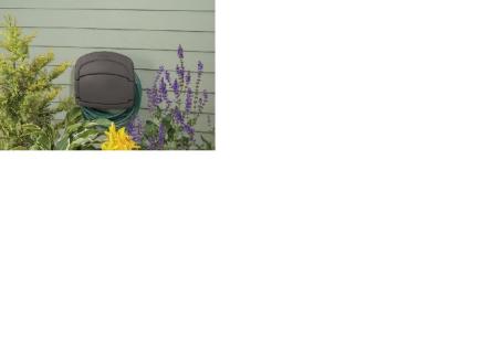 Hose Hanger, Wall Mount, with Storage, Plastic, Grey, Suncast