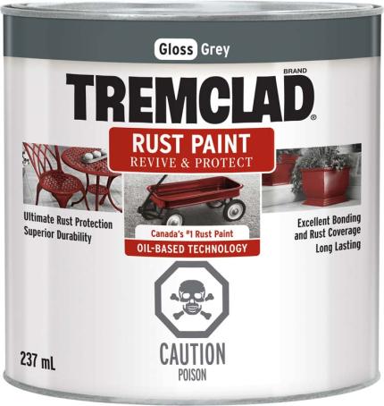 Rust Paint, GLOSS GREY, 237 ml, Tremclad