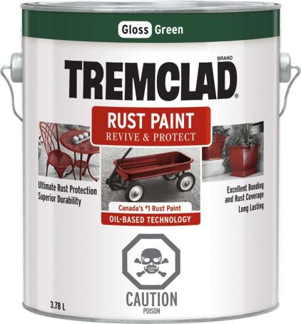 Rust Paint, GLOSS GREEN, 3.78 liter, Tremclad