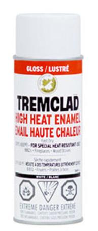 Spray Paint, High Heat, GLOSS WHITE, 340 gram spray, Tremclad