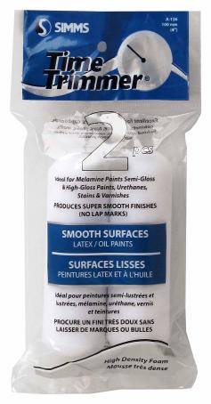 Mini-Roller Refill, 100 mm, Super Fine Foam, 2/pkg, Simms