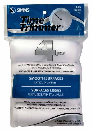 Mini-Roller Refill, 100 mm, Super Fine Foam, 4/pkg, Simms