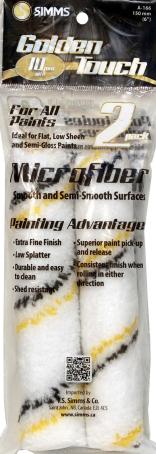 Mini-Roller Refill, 150mm, 10 mm Microfiber, 2/pkg, Simms