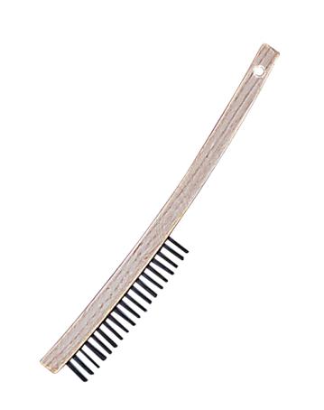 Wire Brush, 3-Row, Wood Long Handle