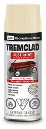 Rust Paint, GLOSS RECREATIONAL WHITE, 340 gram spray, Tremclad