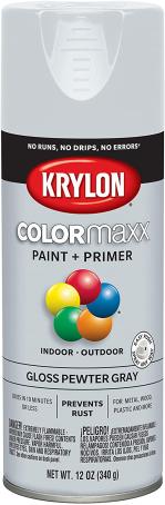 Spray Paint, All-Purpose, GLOSS PEWTER GREY, 340 gram, Krylon COLORMAXX
