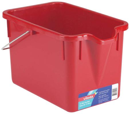 Pail, Sponge Mop, 15 liter, RED Plastic, Vileda