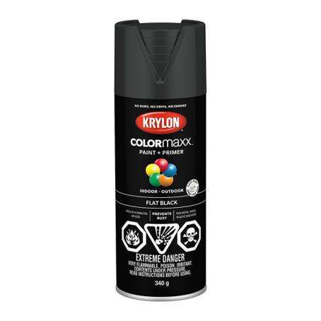 Spray Paint, All-Purpose, FLAT BLACK, 340 gram, Krylon COLORMAXX