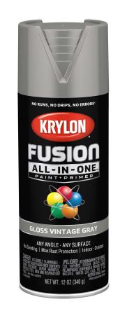 Spray Paint, All-Purpose, GLOSSVINTAGE GREY, 340 gram, Krylon FUSION All-in-One