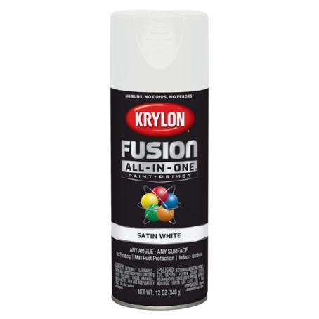 Spray Paint, All-Purpose, SATIN WHITE, 340 gram, Krylon FUSION All-in-One