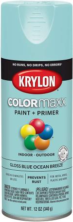 Spray Paint, All-Purpose, GLOSS BLUE OCEAN BREEZE, 340 gram, Krylon COLORMAXX