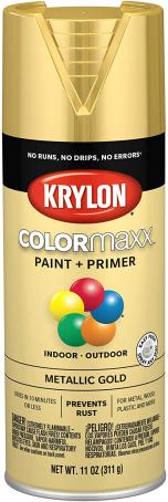 Spray Paint, All-Purpose, METALLIC GOLD, 340 gram, Krylon COLORMAXX