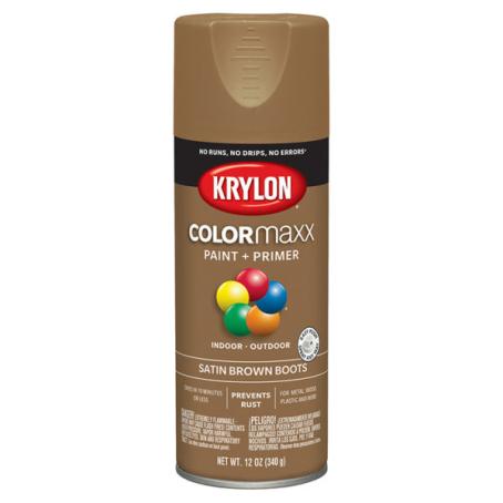 Spray Paint, All-Purpose, SATIN BROWN BOOTS, 340 gram, Krylon COLORMAXX