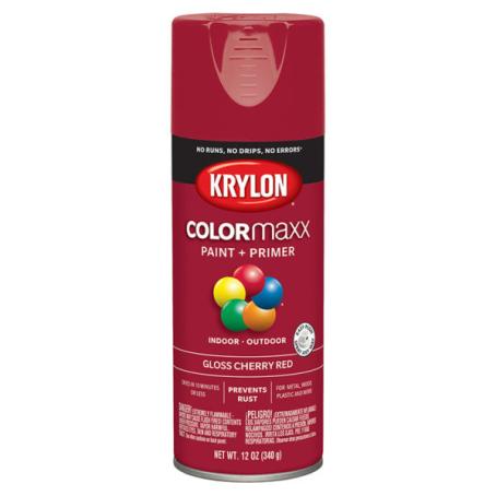 Spray Paint, All-Purpose, GLOSS CHERRY RED, 340 gram, Krylon COLORMAXX