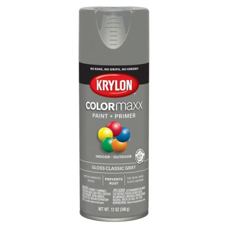Spray Paint, All-Purpose, GLOSS CLASSIC GREY, 340 gram, Krylon COLORMAXX