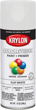 Spray Paint, All-Purpose, FLAT WHITE, 340 gram, Krylon COLORMAXX