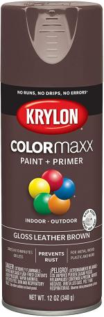 Spray Paint, All-Purpose, GLOSS LEATHER BROWN, 340 gram, Krylon COLORMAXX