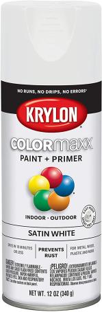 Spray Paint, All-Purpose, SATIN WHITE, 340 gram, Krylon COLORMAXX
