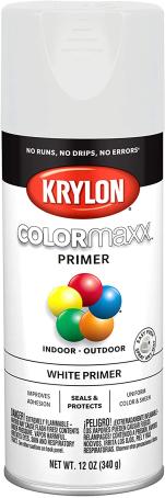 Spray Paint, All-Purpose, WHITE PRIMER, 340 gram, Krylon COLORMAXX