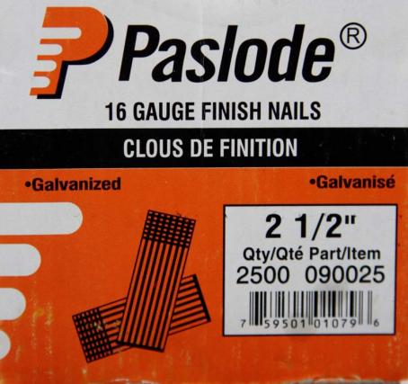 Brad Nails, 16 gauge, 2-1/2