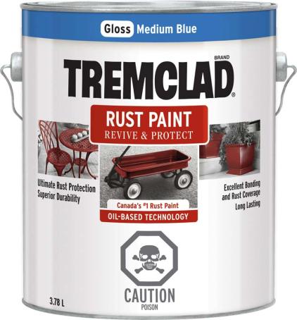 Rust Paint, GLOSS MEDIUM BLUE, 3.78 liter, Tremclad