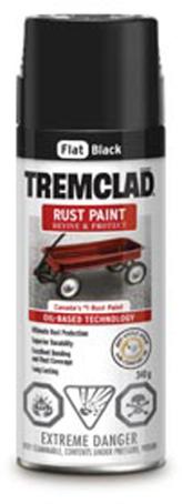 Rust Paint, FLAT BLACK, 340 gram spray, Tremclad