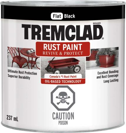 Rust Paint, FLAT BLACK, 237 ml, Tremclad