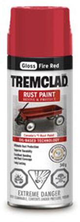Rust Paint, GLOSS FIRE RED, 340 gram spray, Tremclad