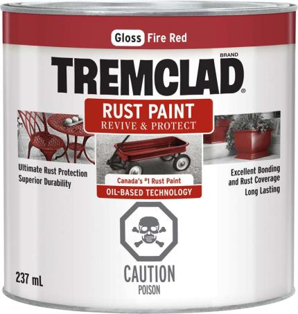 Rust Paint, GLOSS FIRE RED, 237 ml, Tremclad