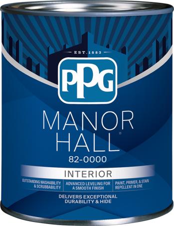 Paint, Interior, Acrylic Latex, MANOR HALL, Semi-Gloss, White/Pastel Base, 3.78 litre (2020)