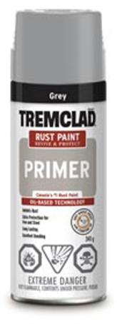 Rust Paint, GREY PRIMER, 340 gram spray, Tremclad