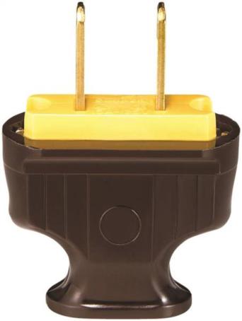 Plug, Replacement, 2-Prong Male, BROWN