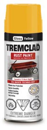 Rust Paint, GLOSS YELLOW, 340 gram spray, Tremclad