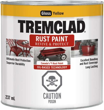 Rust Paint, GLOSS YELLOW, 237 ml, Tremclad