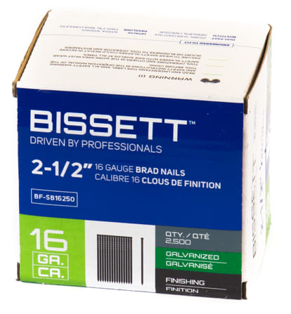 Brad Nails, 16 gauge, 2-1/2